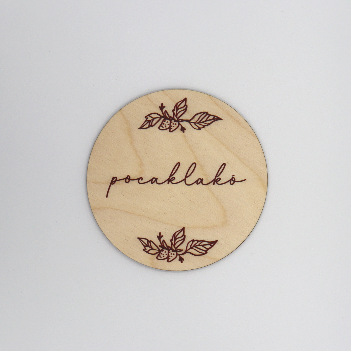 Babafotózási kellék - "pocaklakó" - fa korong - pippadu