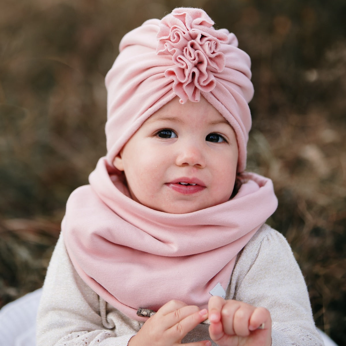 Csősál turbánkához - púderrózsaszín - Pippadu