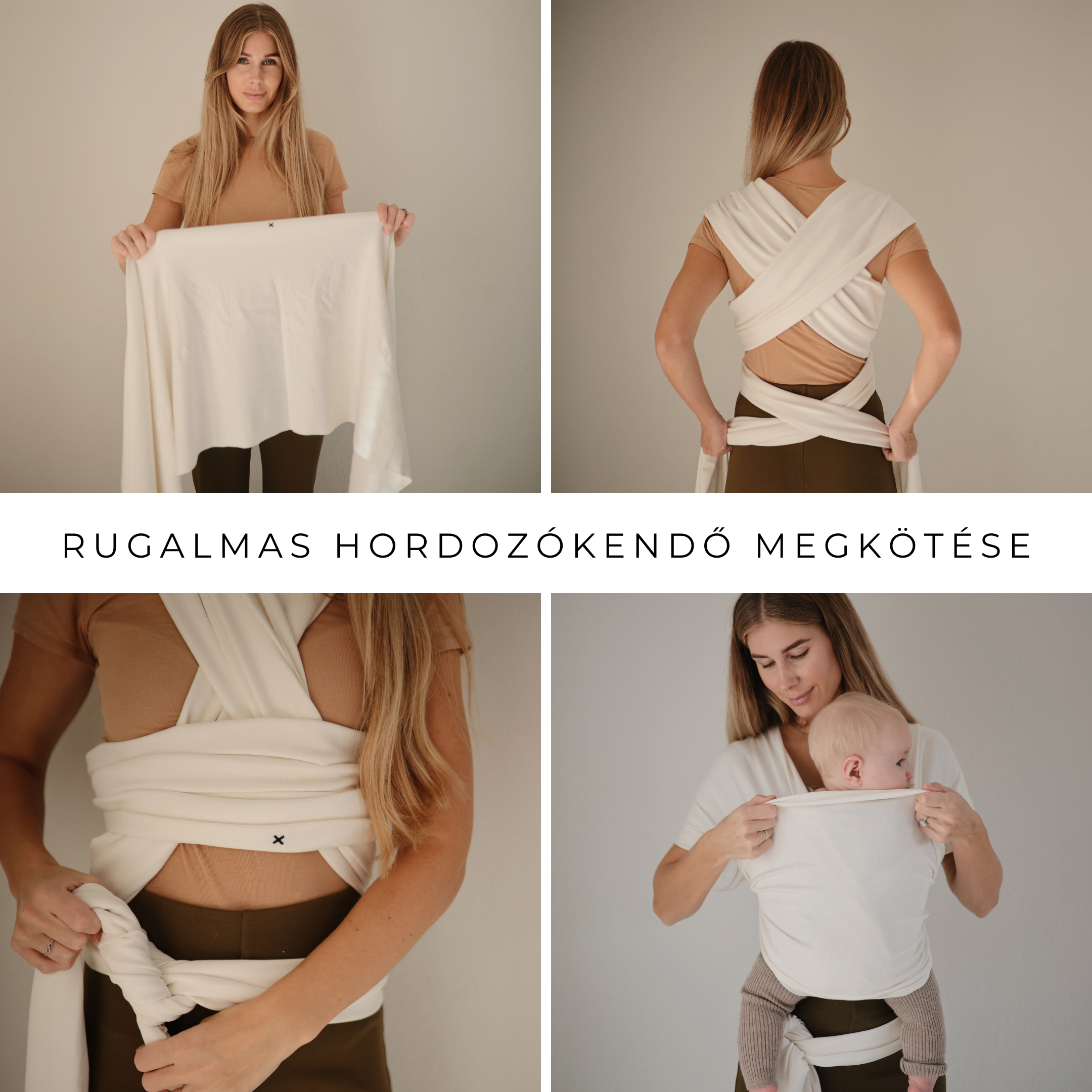 Rugalmas hordozókendő megkötése - útmutató - pippadu - szellő színben