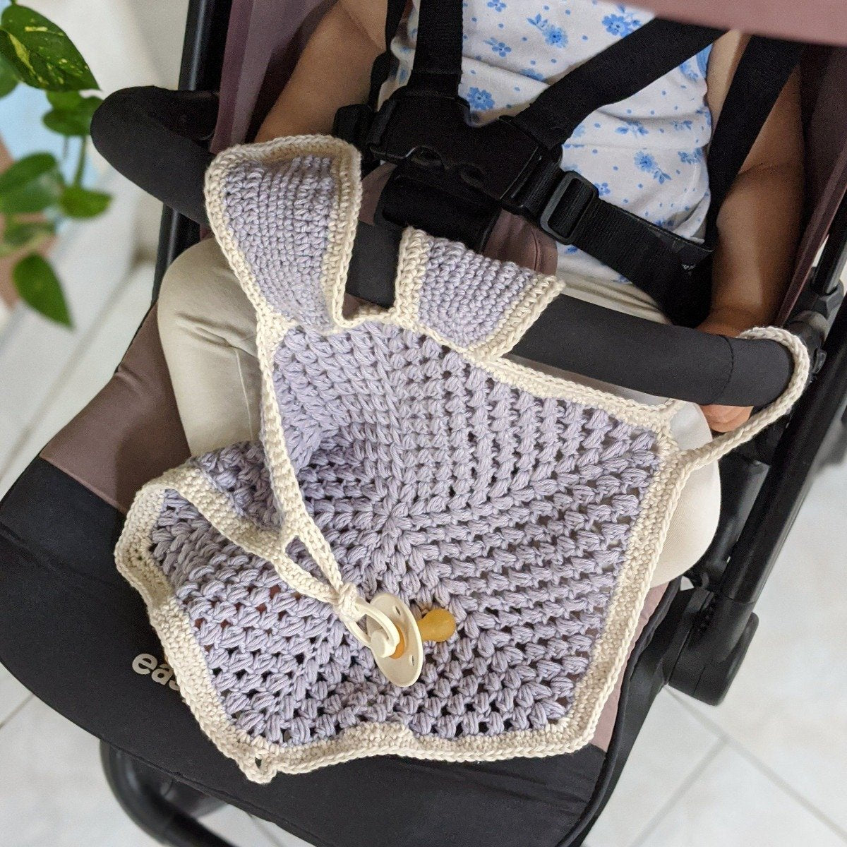 Nyuszifüles szundikendő BIBS cumival - hamvaslila - Pippadu