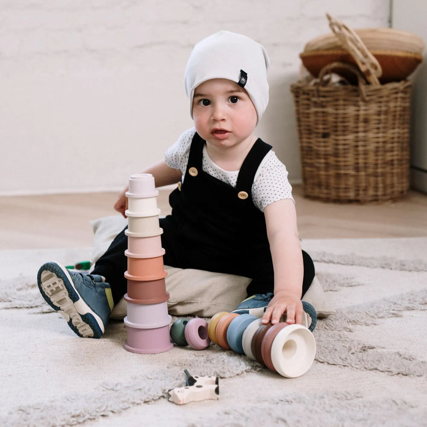 Tavaszi beanie sapka szürke színben - pippadu