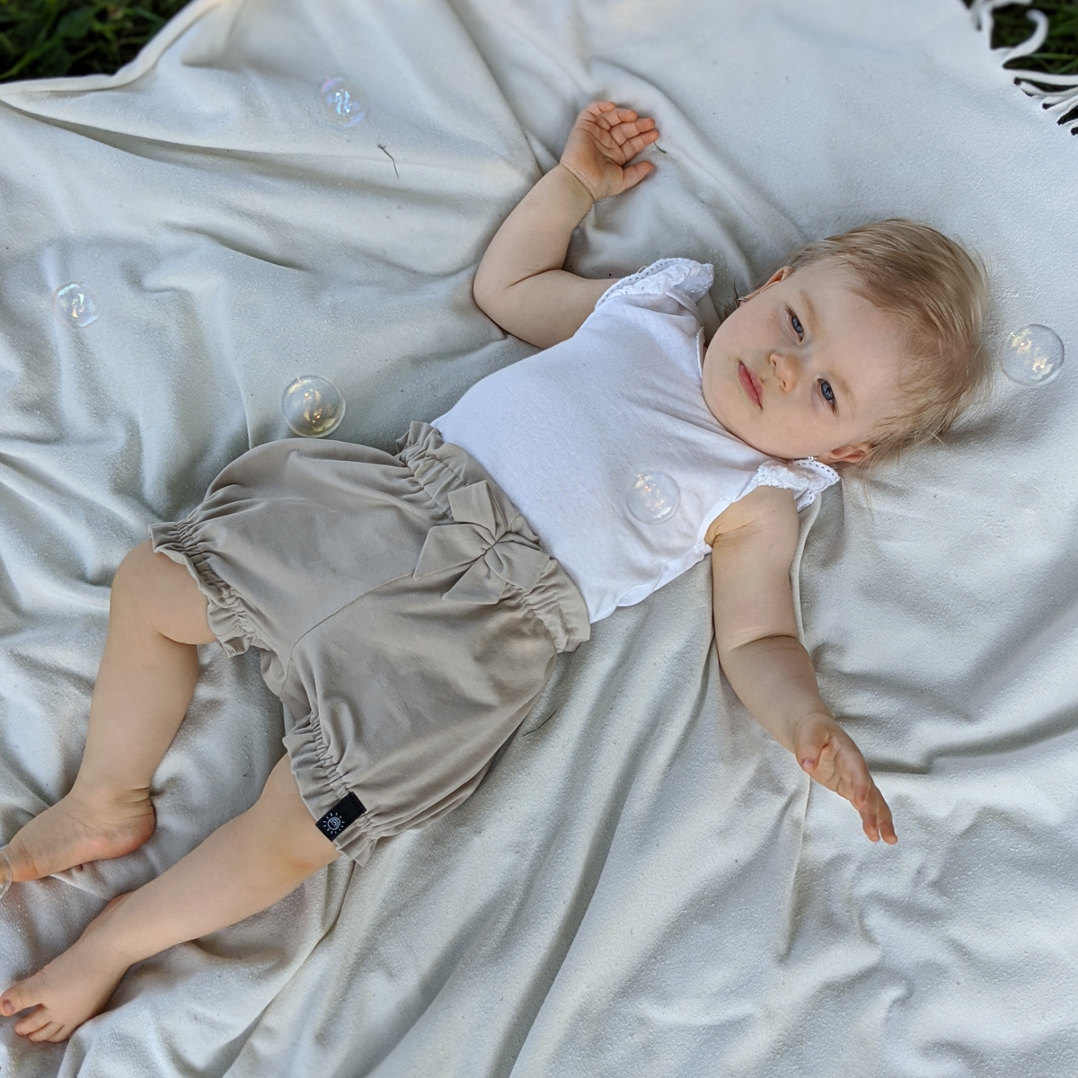 Fodros nadrág és hajpánt szett - tejeskávé - Pippadu