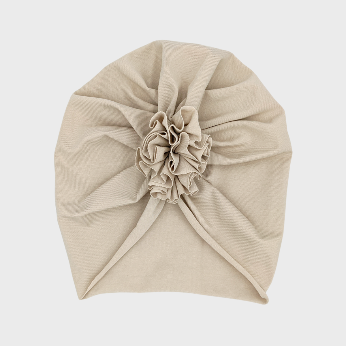 Fodros nadrág és turbánka szett - tejeskávé - Pippadu