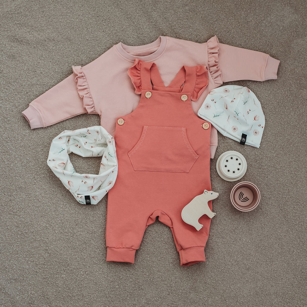 Gyerek pulóver púderrózsaszín színben - pippadu - kézzel készült, egyedi tervezés, magyar márka