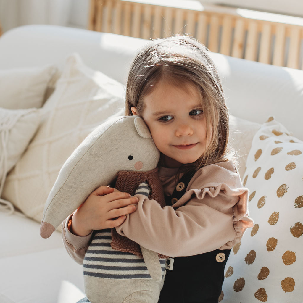 Gyerek pulóver cappuccino - fodorral - pippadu