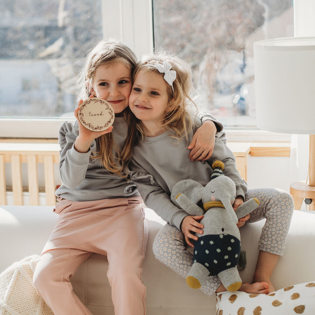 Gyerek pulóver - tesó szett - ezüstszürke - pippadu