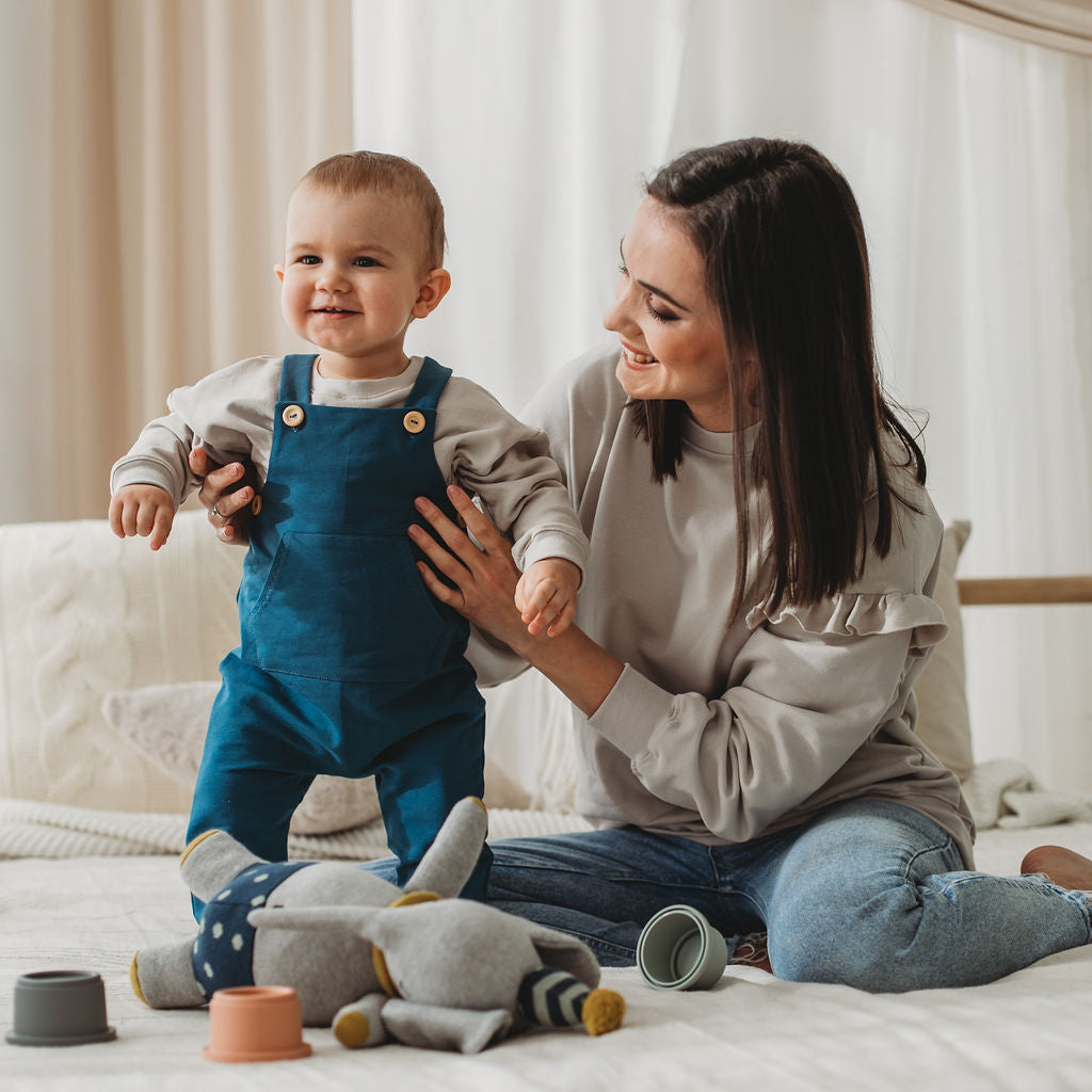 Gyerek pulóver szezám színben - pippadu - kézzel készült