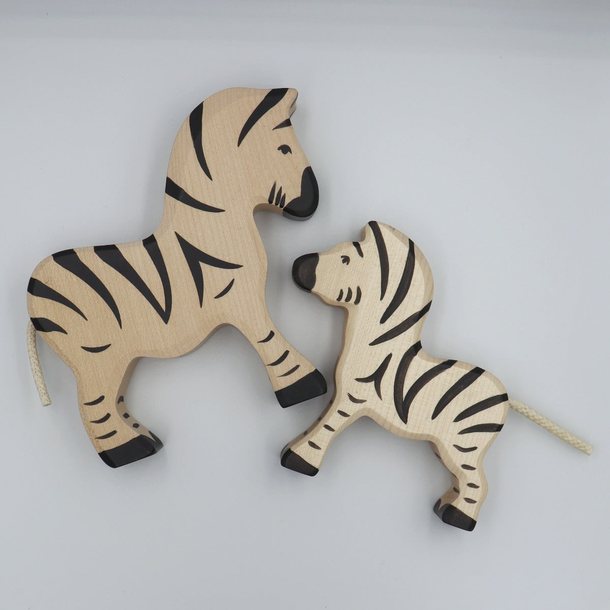 Zebra és zebracsikó fajátékok Holztiger - Pippadu