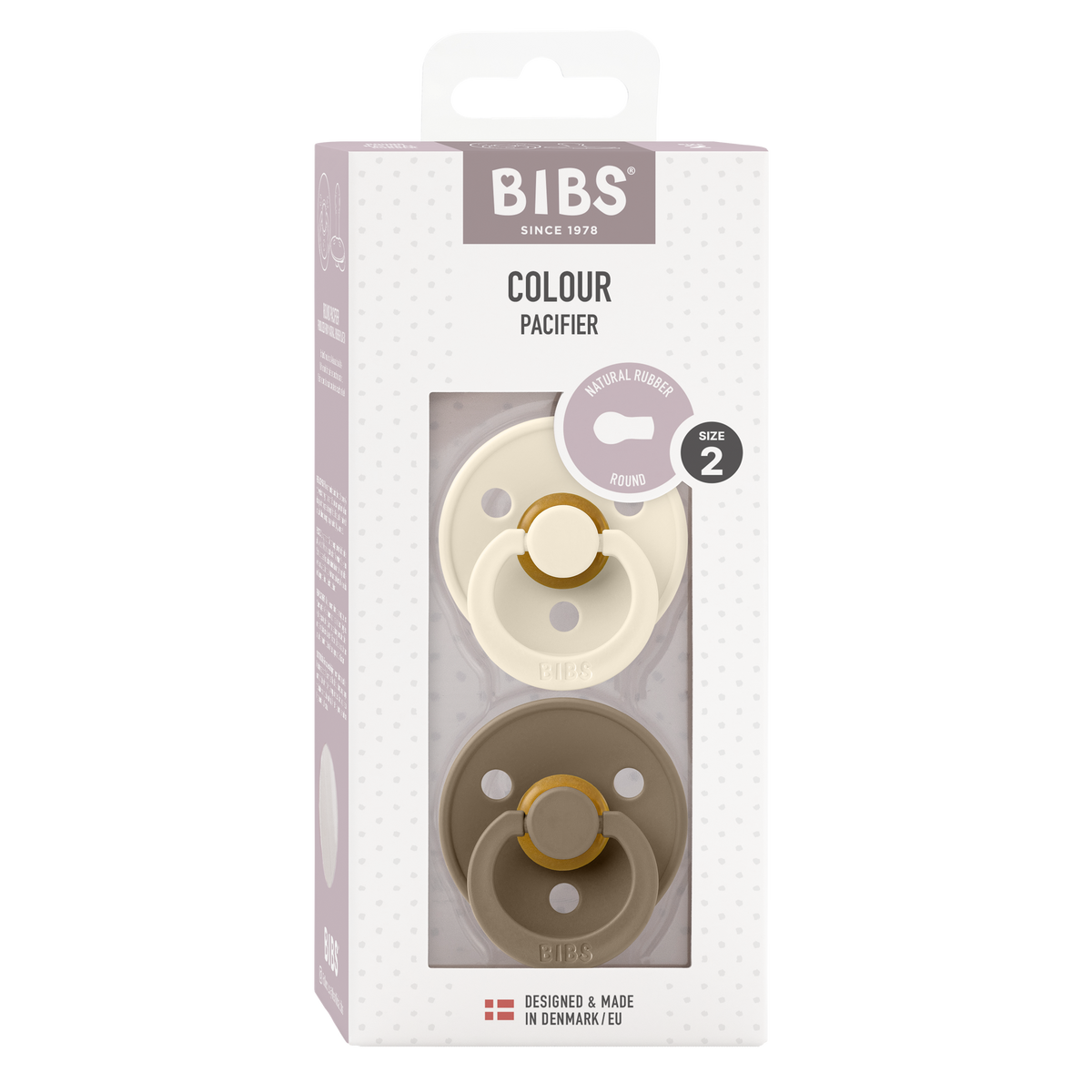 Krémfehér és tölgy BIBS Colour cumik natúr kaucsuk cumifejjel - pippadu