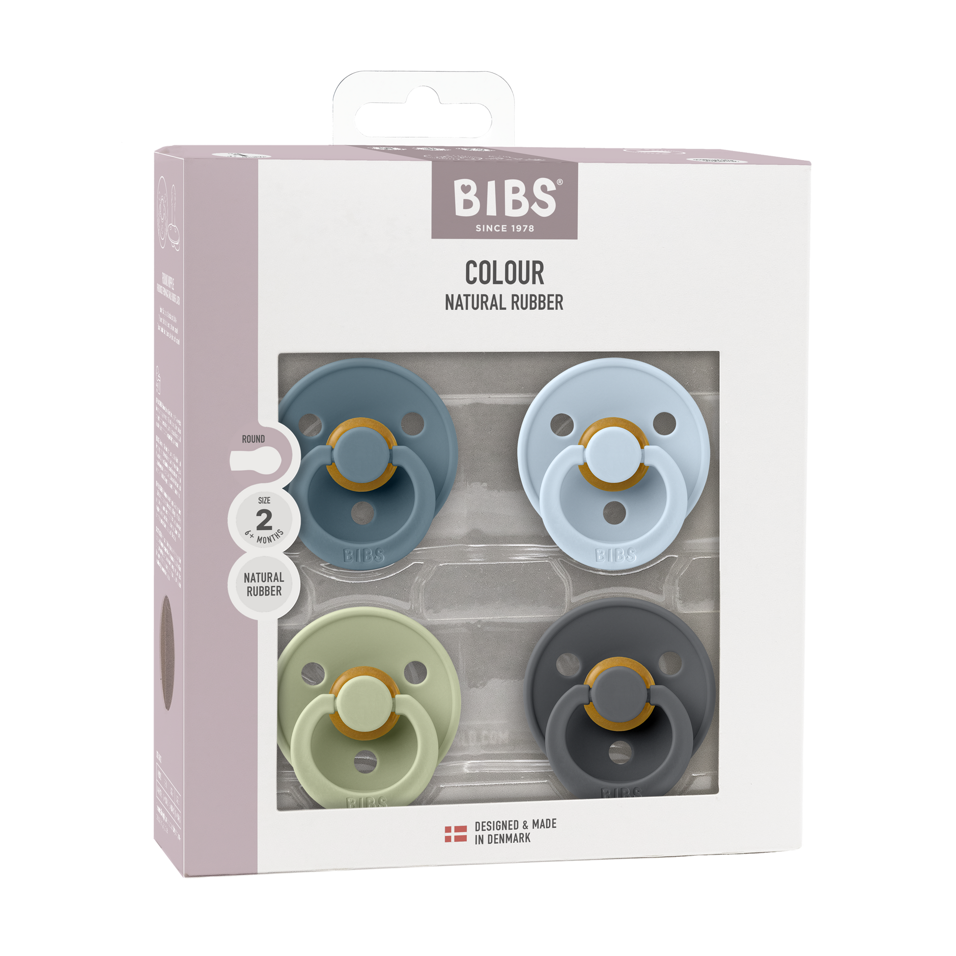 BIBS Colour - páva/zsálya/pasztellkék/grafit (4 db) - Pippadu