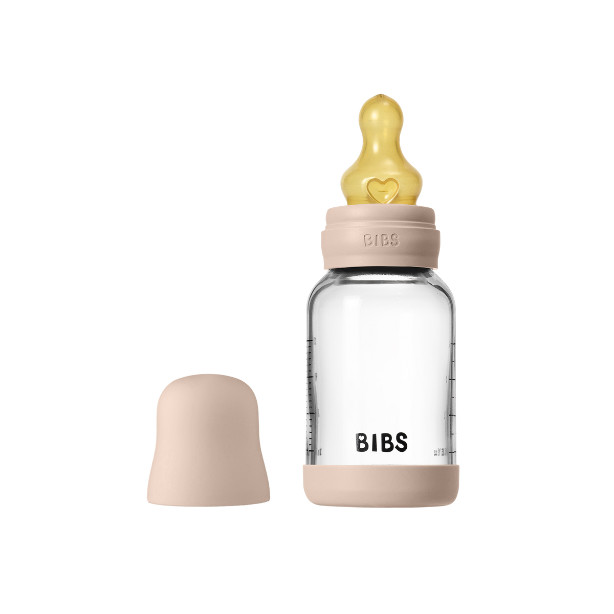 BIBS üveg cumisüvegszett (púderrózsaszín) 120 ml natúr kaucsuk cumifejjel