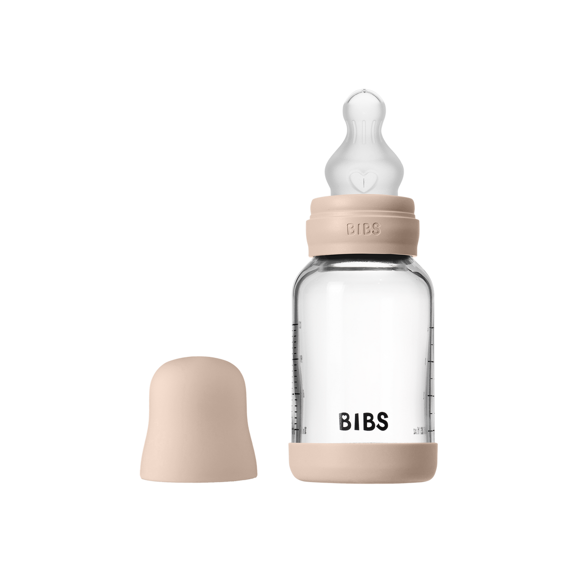 BIBS üveg cumisüvegszett (púderrózsaszín) szilikon cumifejjel 120 ml-es űrtartalommal