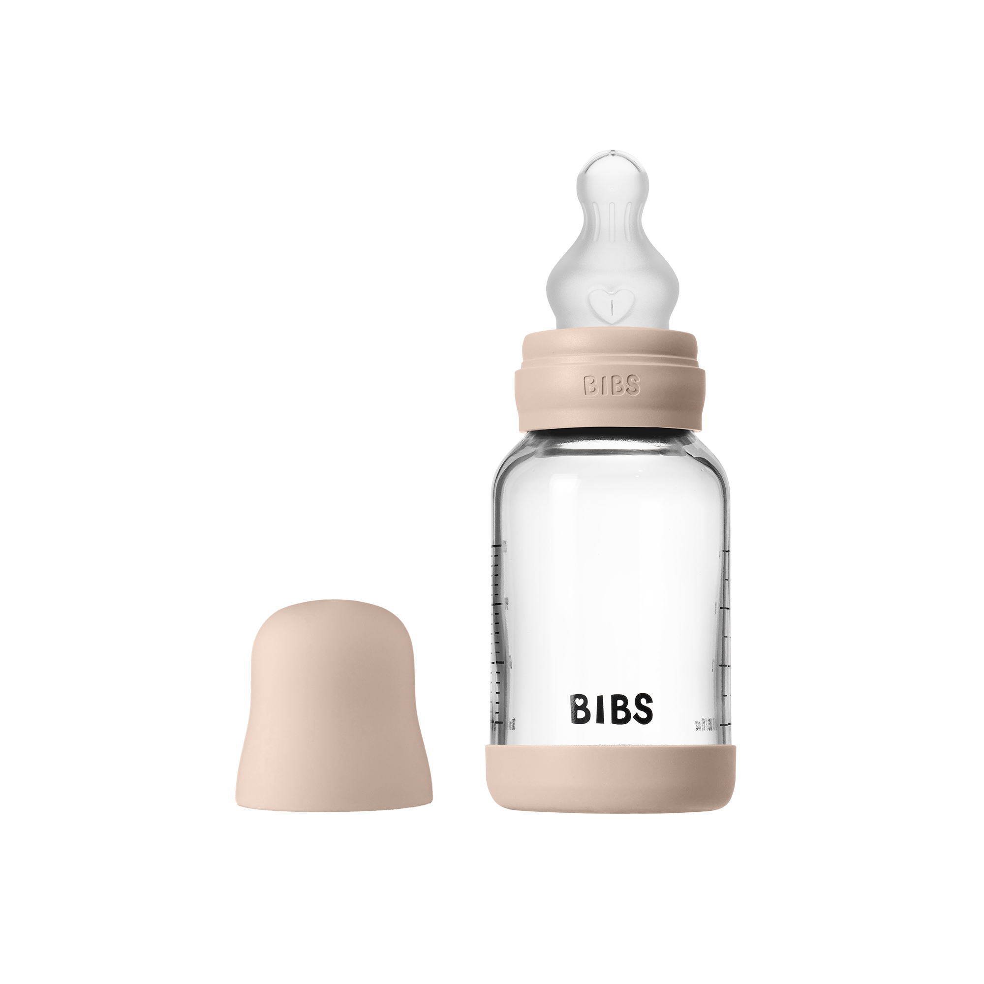 BIBS üveg cumisüvegszett (púderrózsaszín) szilikon cumifejjel 120 ml-es űrtartalommal