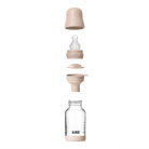 BIBS üveg cumisüvegszett (púderrózsaszín) - 120 ml - szilikon cumifejjel, tölcsérrel