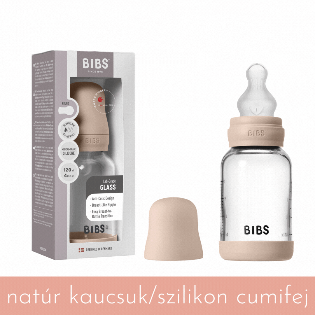 BIBS üveg cumisüvegszett (púderrózsaszín) - 120 ml - választható cumifejjel