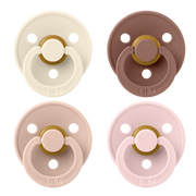 BIBS Colour - krémfehér/púderrózsaszín/mackó/cseresznyevirág (4 db)