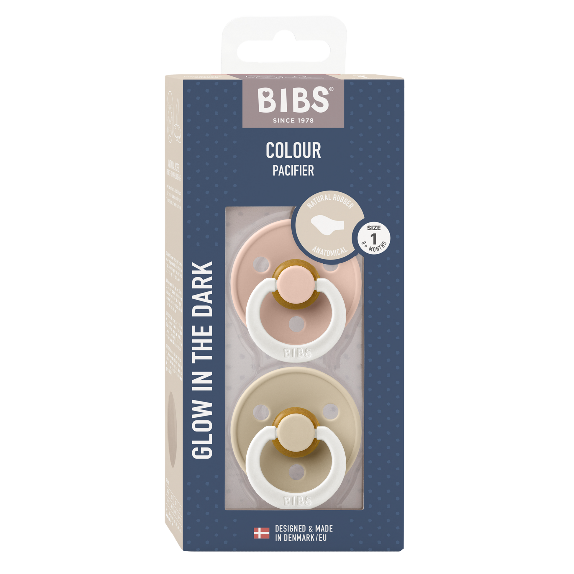BIBS Colour anatómiai cumifejjel - esti púderrózsaszín/esti vanília dobozban