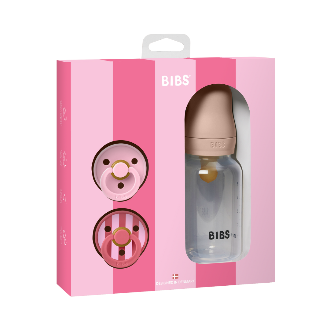 BIBS Szia baba! ajándékcsomag - púderrózsaszín