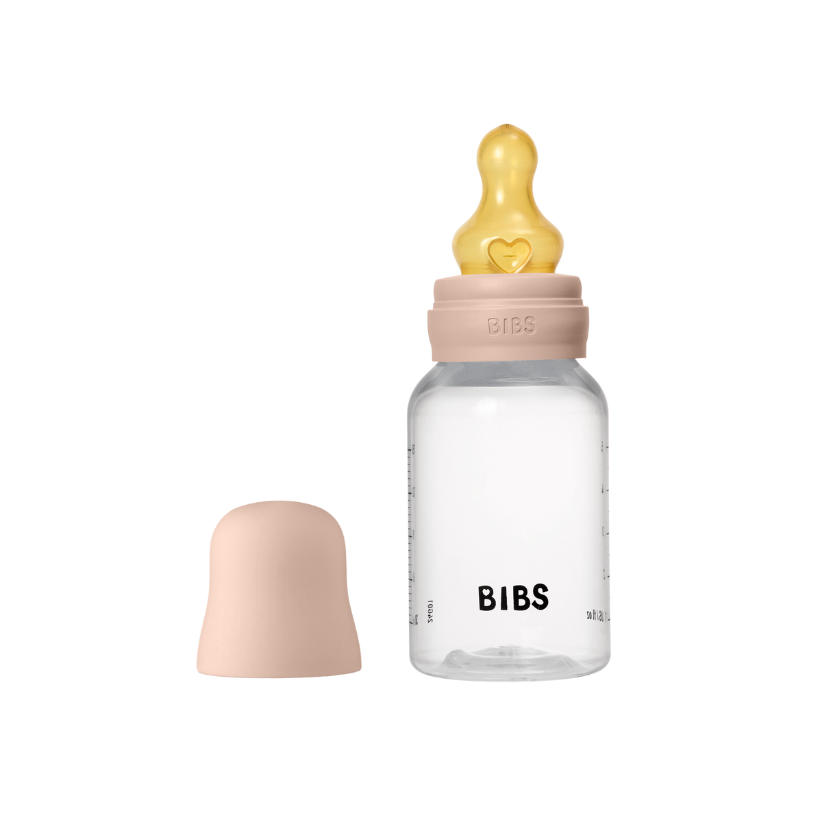 BIBS cumisüvegszett (Púderrózsaszín) 150 ml natúr kaucsuk cumifejjel