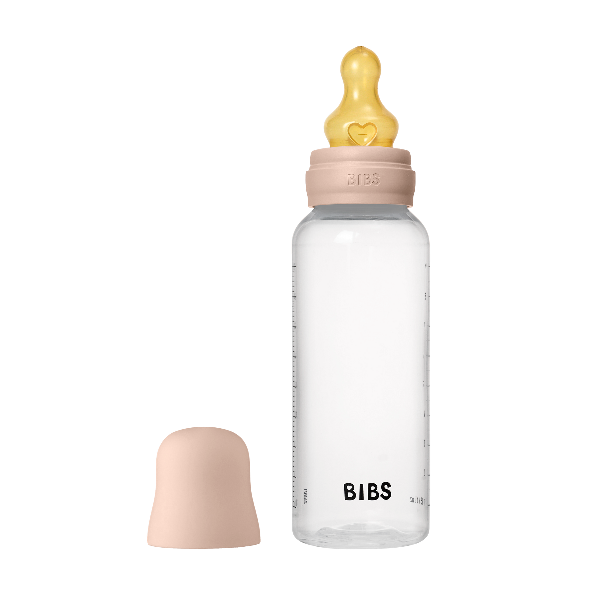 BIBS cumisüvegszett (Púderrózsaszín) 270 ml natúr kaucsuk cumifejjel