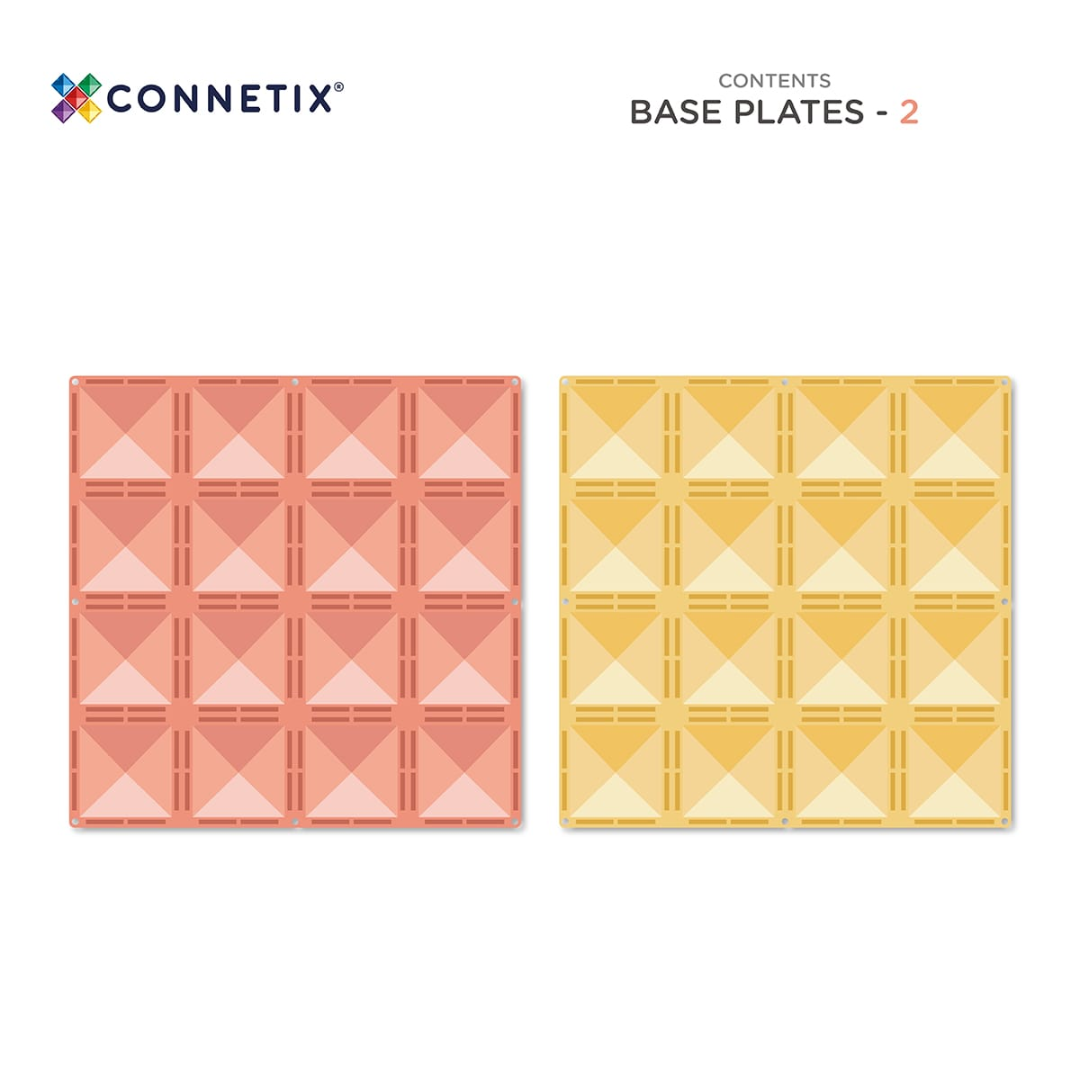 CONNETIX mágneses építőjáték (pasztell) - Lemon & Peach Base Plate Pack (2 db) csomag tartalma