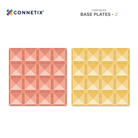 CONNETIX mágneses építőjáték (pasztell) - Lemon & Peach Base Plate Pack (2 db) csomag tartalma
