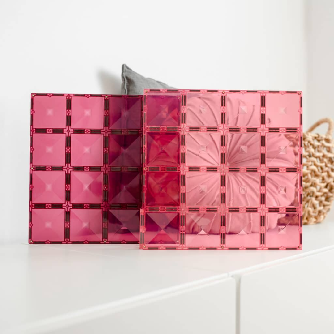 Pink és Berry színű CONNETIX mágneses alaplapok pasztell árnyalatban