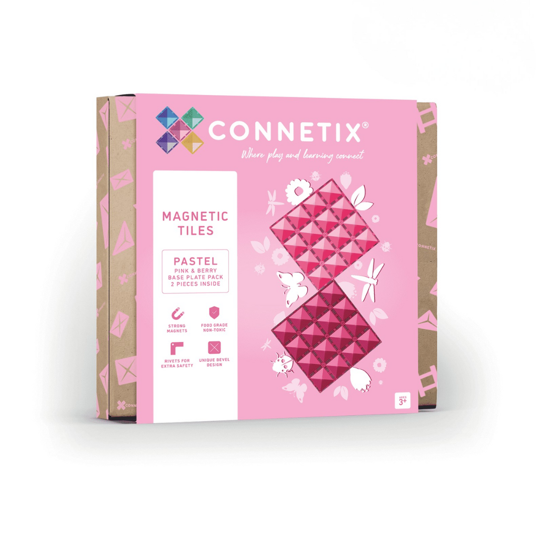 CONNETIX mágneses építőjáték (pasztell) - Pink & Berry Base Plate Pack (2 db)