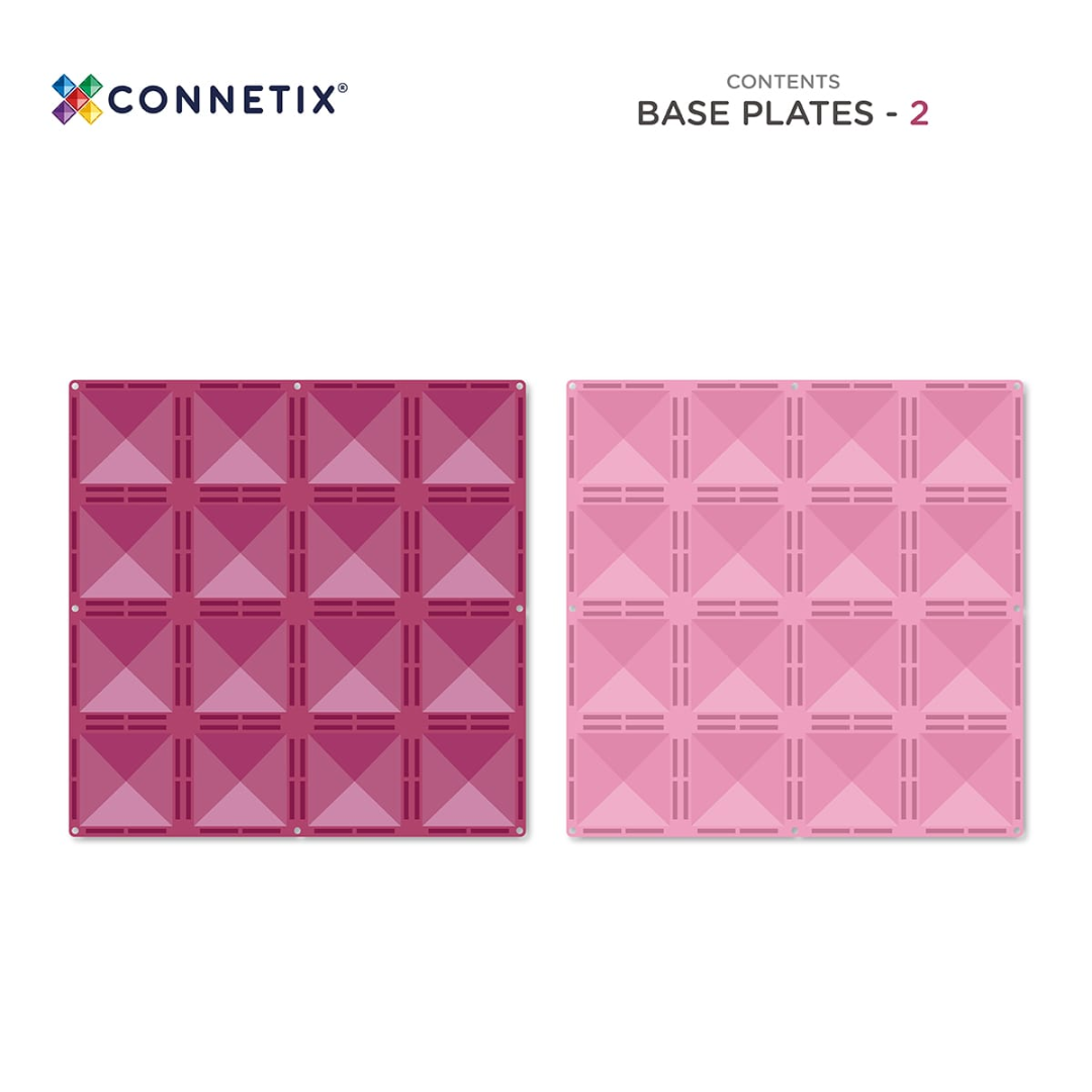 CONNETIX mágneses építőjáték (pasztell) - Pink & Berry Base Plate Pack (2 db) csomag tartalma