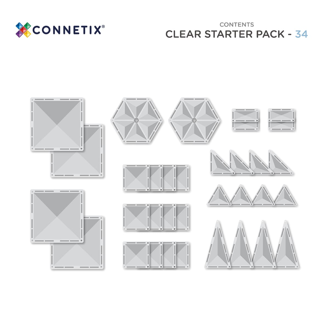 CONNETIX mágneses építőjáték (átlátszó) - Starter Pack (34 db)