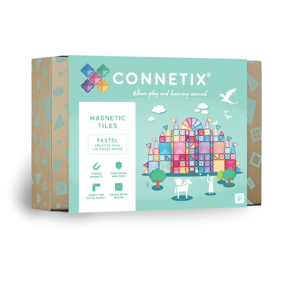 Connetix mágneses építőjáték (pasztell) - Creative Pack (120 db)