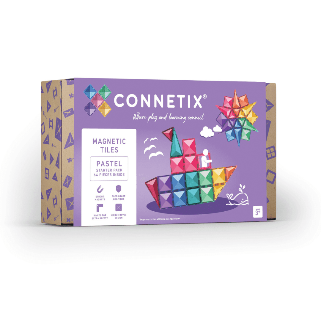 Connetix mágneses építőjáték (pasztell) - Starter Pack (64 db)