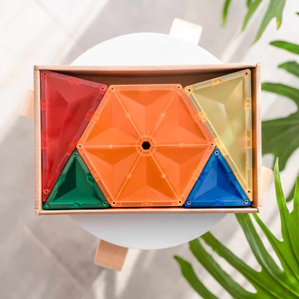 CONNETIX mágneses építőjáték (szivárvány) - Geometry Pack (30 db) - Pippadu