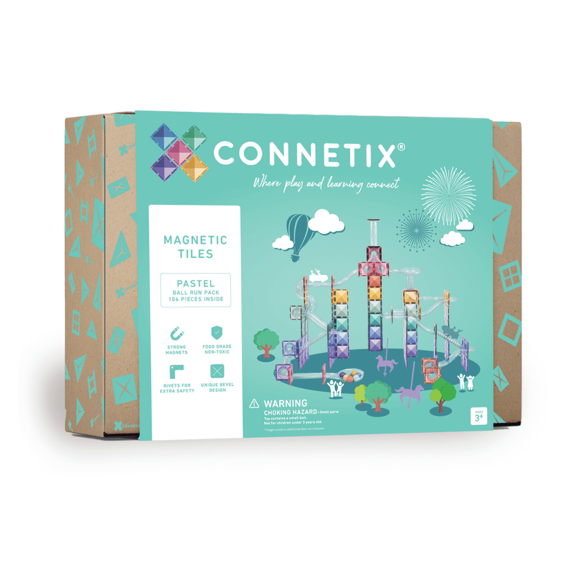 Connetix mágneses golyópálya (pasztell) - 106 db