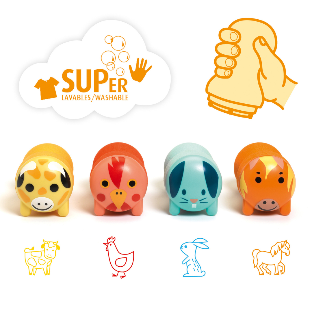Nyomdakészlet - Kiskezes - Stamps for little ones - Farm animals