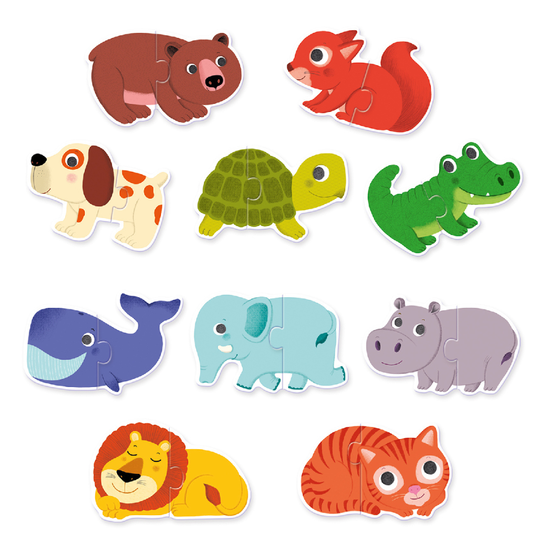 Djeco párosító puzzle - Állatos, 20 db-os - Animals