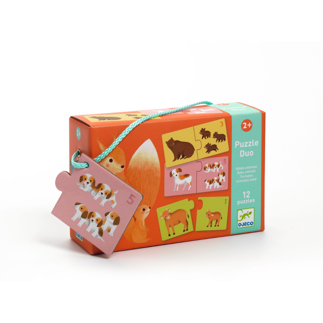 Djeco párosító puzzle - Kié a kölyök (24 db)