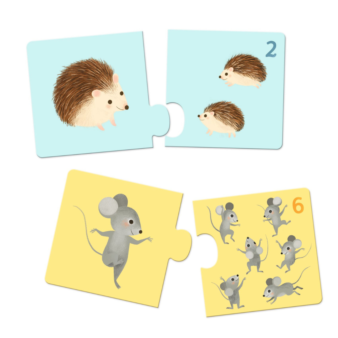 Djeco párosító puzzle - Kié a kölyök (24 db)