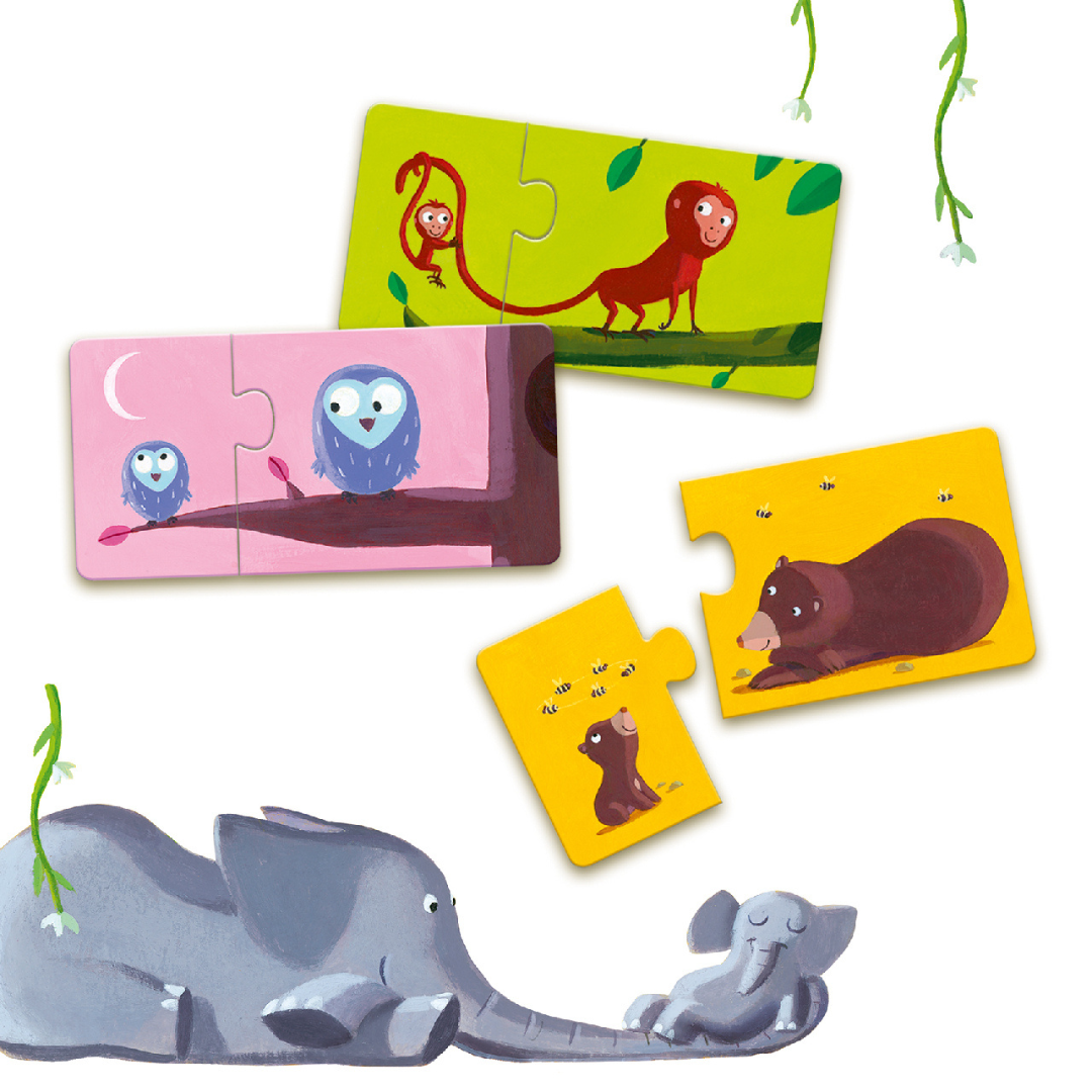 Párosító puzzle - Mama-baba, 24 db-os - Mom and baby