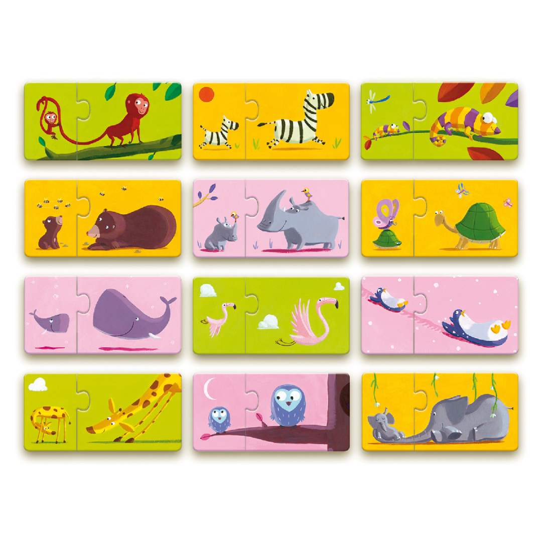 Djeco párosító puzzle - Mama-baba, 24 db-os