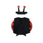 Gyerek katica jelmez piros pöttyös szárnyakkal és antennás fejpánttal