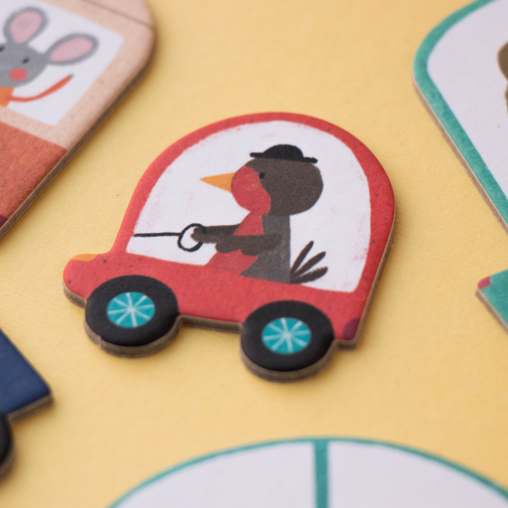 londji- autós puzzle- 3 éves kortól- fejlesztő játék Pippadu