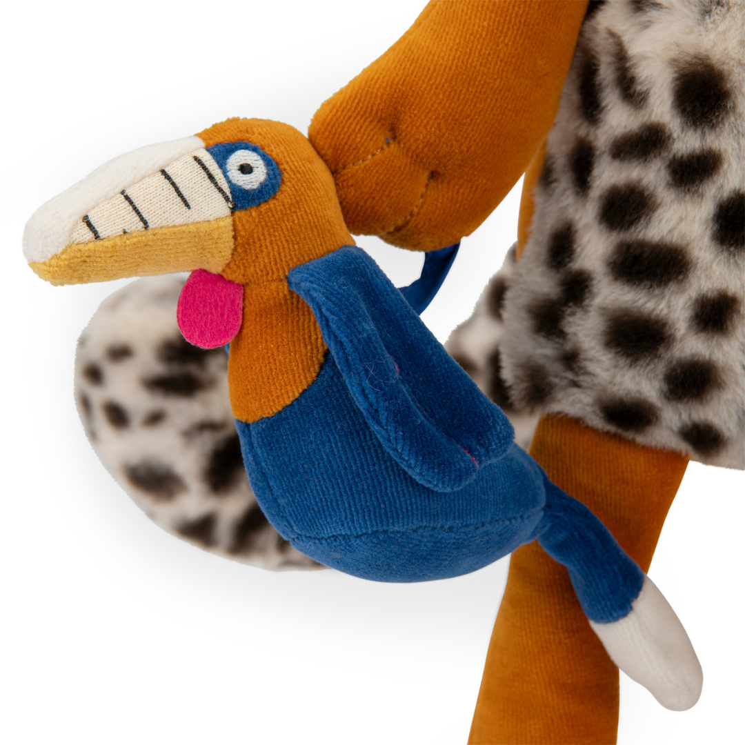 Moulin Roty dzsungel plüss baba játék tukán madárral