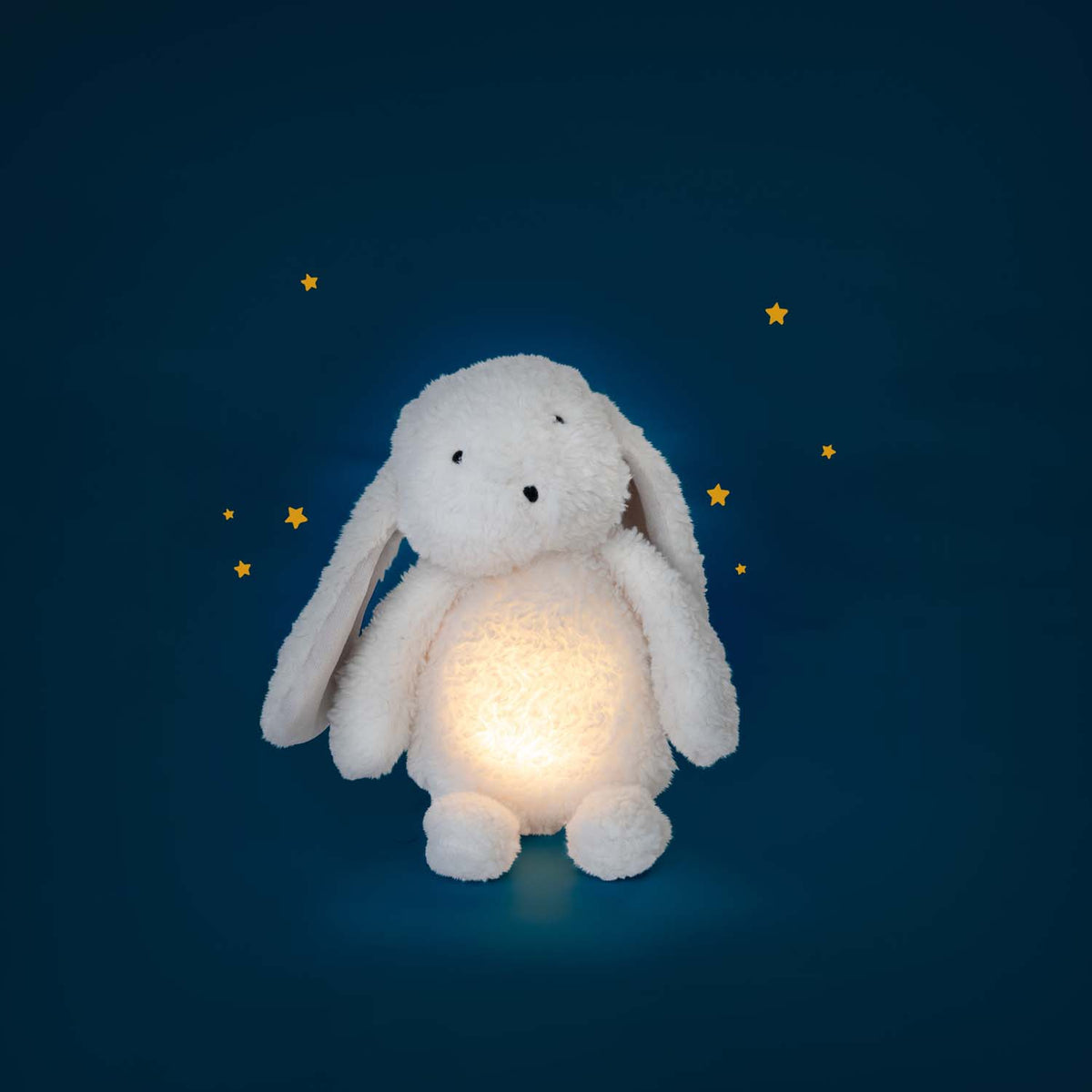 Moulin Roty plüss nyuszi és USB-s éjjeli fény