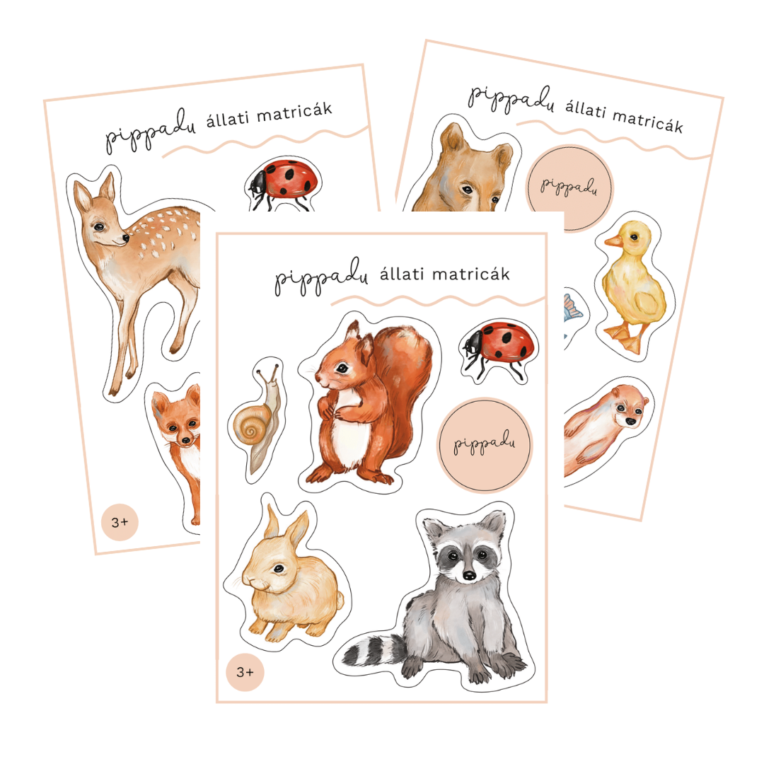 Pippadu állati matricák - meglepetés mintákkal