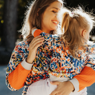 Színjáték anya és gyerek pulóver szettben mandarin ujjbetéttel