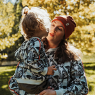 Pippadu Rókamesék anya és gyerek pulóver - baba-mama szett - narancssárga csíkkal