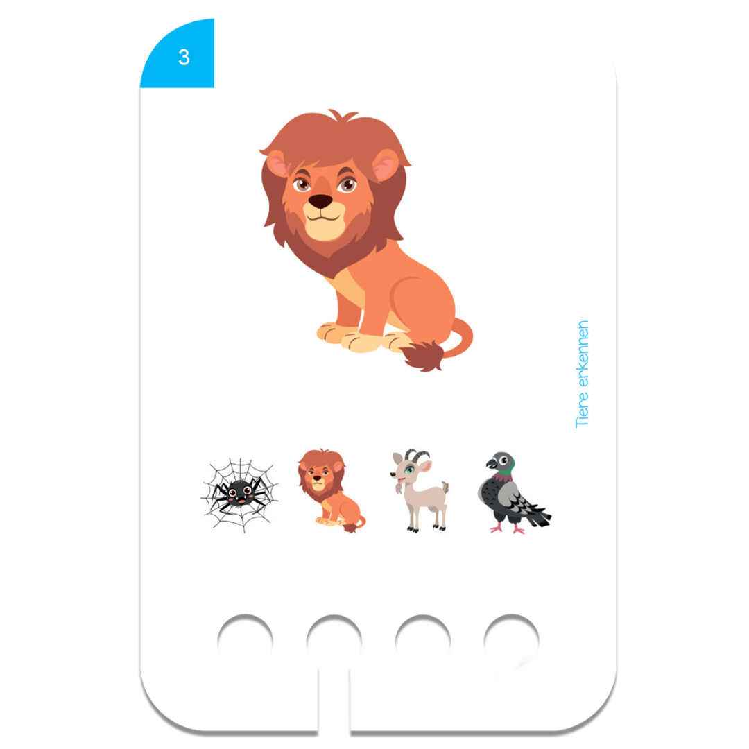 Fejlesztő kártyacsomag fa tanulódobozhoz: Állatok - 2 éves kortól