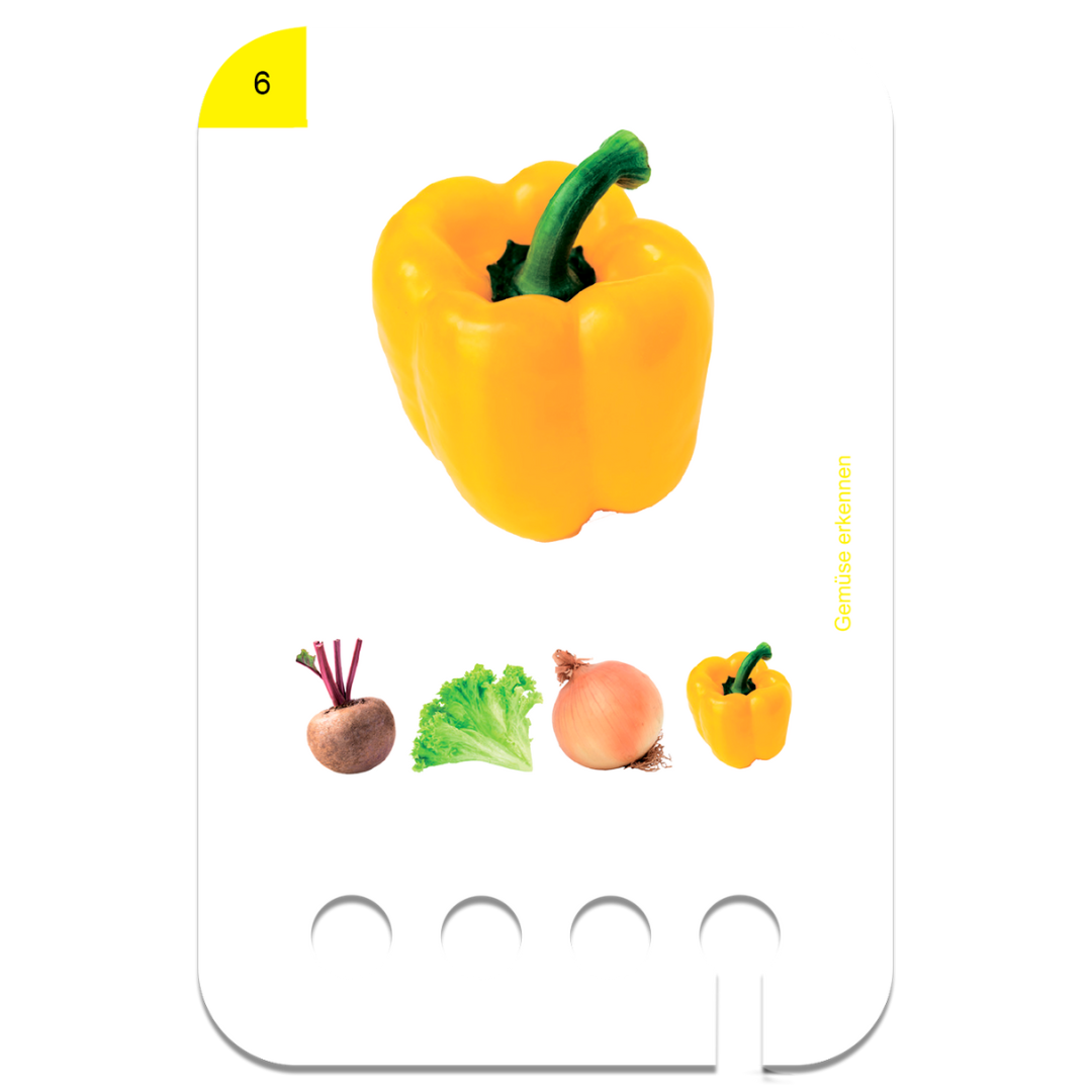 Puncho kártyacsomag 2 éves kortól fa tanulódobozhoz Zöldségek témában