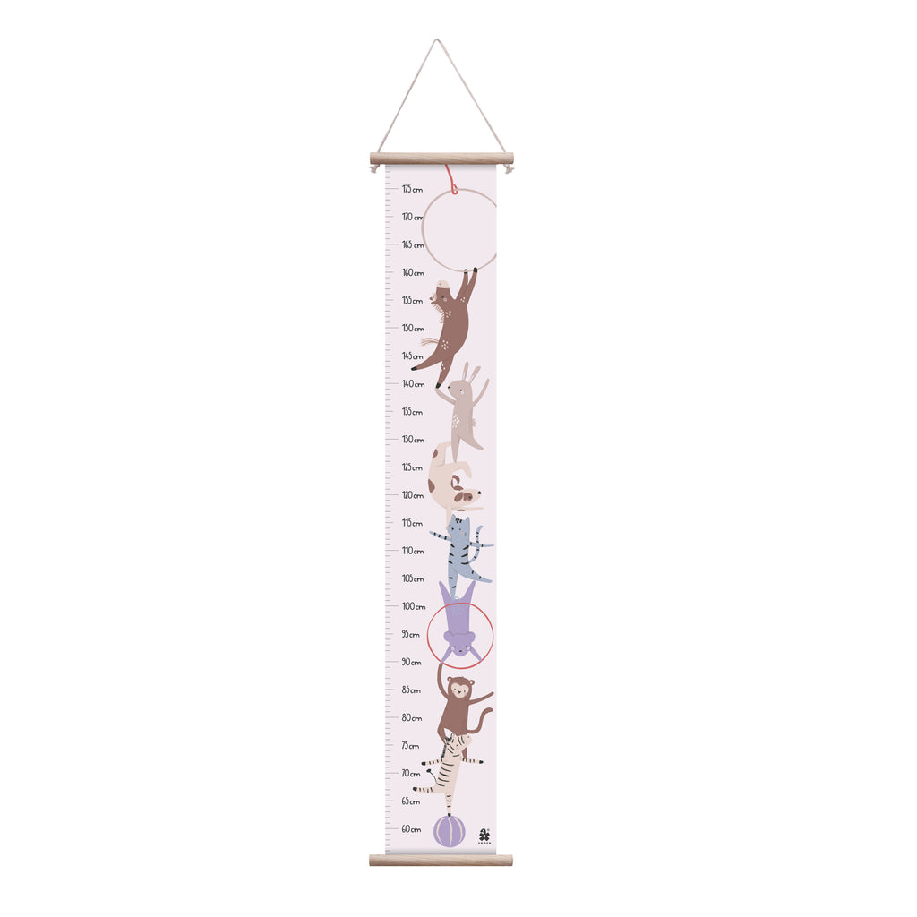 Sebra Aprólábak - akrobaták mintával magasságmérő gyerekszobába - pippadu